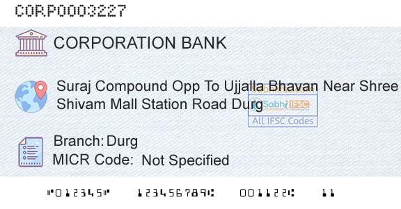 Corporation Bank DurgBranch 