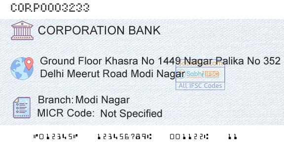 Corporation Bank Modi NagarBranch 