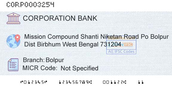 Corporation Bank BolpurBranch 