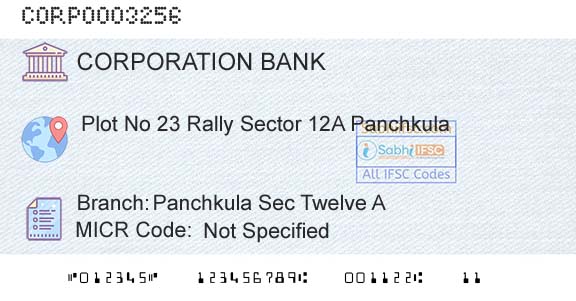 Corporation Bank Panchkula Sec Twelve ABranch 