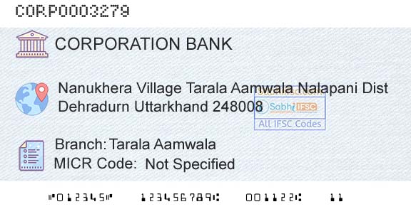 Corporation Bank Tarala AamwalaBranch 