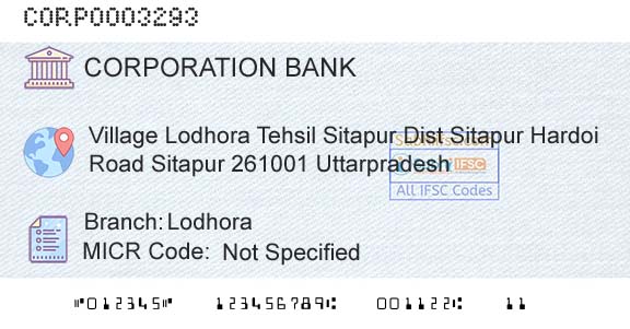 Corporation Bank LodhoraBranch 