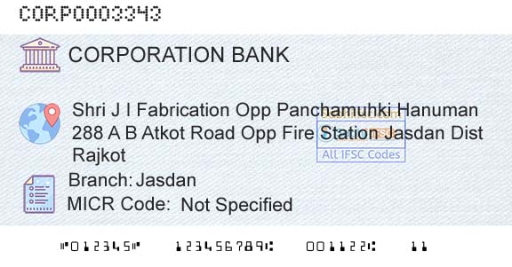 Corporation Bank JasdanBranch 