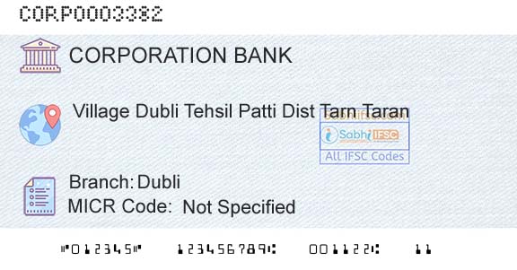 Corporation Bank DubliBranch 