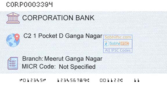 Corporation Bank Meerut Ganga NagarBranch 