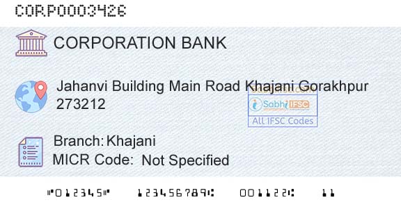 Corporation Bank KhajaniBranch 