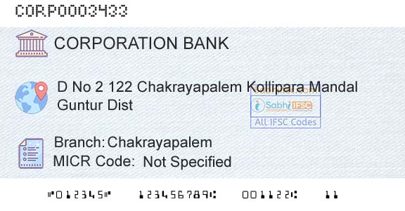 Corporation Bank ChakrayapalemBranch 
