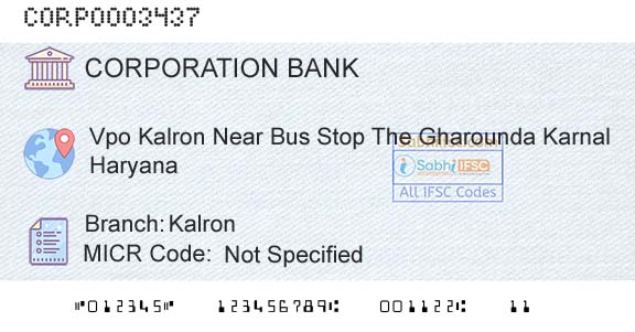 Corporation Bank KalronBranch 