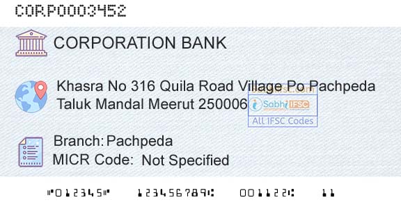 Corporation Bank PachpedaBranch 
