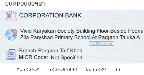 Corporation Bank Pargaon Tarf KhedBranch 