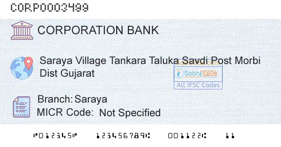 Corporation Bank SarayaBranch 