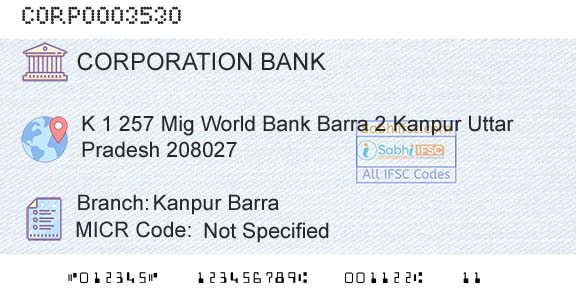 Corporation Bank Kanpur BarraBranch 