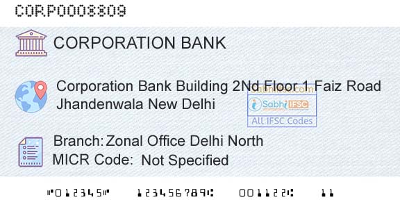 Corporation Bank Zonal Office Delhi NorthBranch 