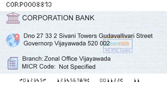 Corporation Bank Zonal Office VijayawadaBranch 