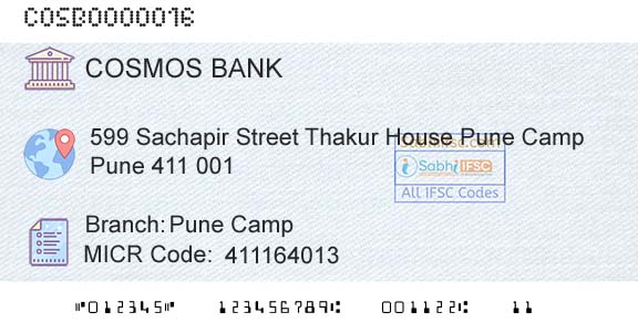 The Cosmos Co Operative Bank Limited Pune CampBranch 