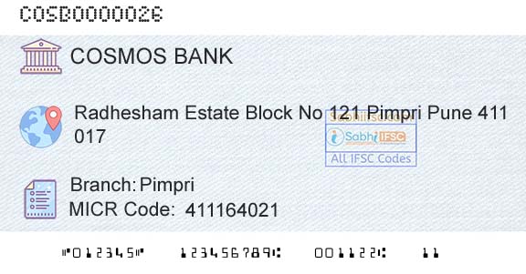 The Cosmos Co Operative Bank Limited PimpriBranch 