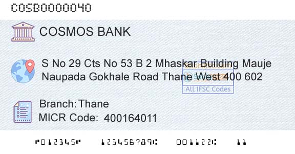 The Cosmos Co Operative Bank Limited ThaneBranch 