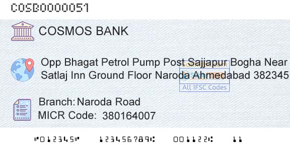 The Cosmos Co Operative Bank Limited Naroda RoadBranch 