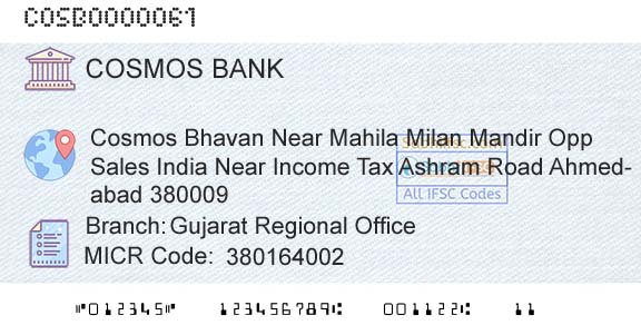 The Cosmos Co Operative Bank Limited Gujarat Regional OfficeBranch 