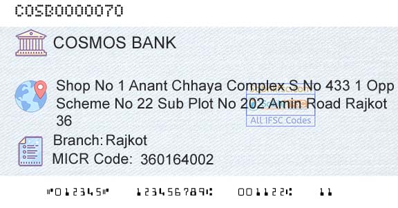 The Cosmos Co Operative Bank Limited RajkotBranch 