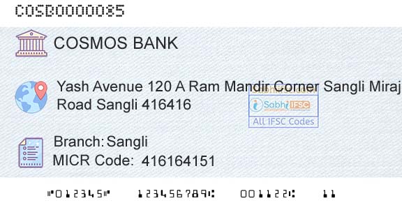 The Cosmos Co Operative Bank Limited SangliBranch 
