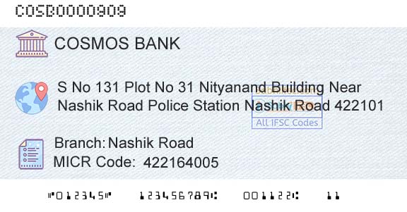 The Cosmos Co Operative Bank Limited Nashik RoadBranch 