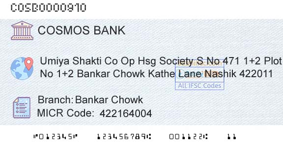 The Cosmos Co Operative Bank Limited Bankar ChowkBranch 