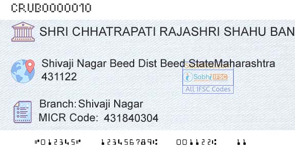 Shri Chhatrapati Rajashri Shahu Urban Cooperative Bank Limited Shivaji NagarBranch 