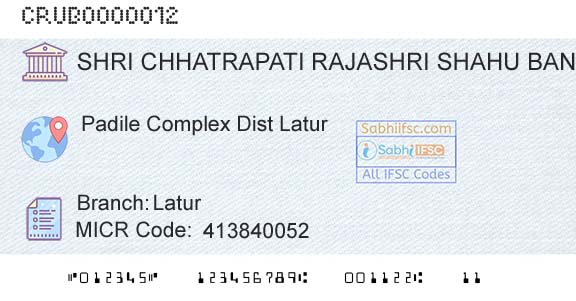Shri Chhatrapati Rajashri Shahu Urban Cooperative Bank Limited LaturBranch 