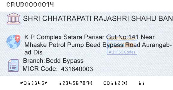Shri Chhatrapati Rajashri Shahu Urban Cooperative Bank Limited Bedd BypassBranch 