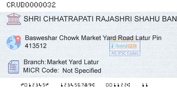 Shri Chhatrapati Rajashri Shahu Urban Cooperative Bank Limited Market Yard LaturBranch 