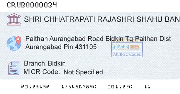 Shri Chhatrapati Rajashri Shahu Urban Cooperative Bank Limited BidkinBranch 