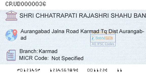 Shri Chhatrapati Rajashri Shahu Urban Cooperative Bank Limited KarmadBranch 