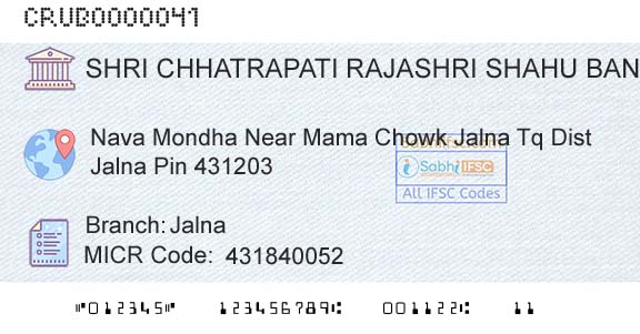 Shri Chhatrapati Rajashri Shahu Urban Cooperative Bank Limited JalnaBranch 