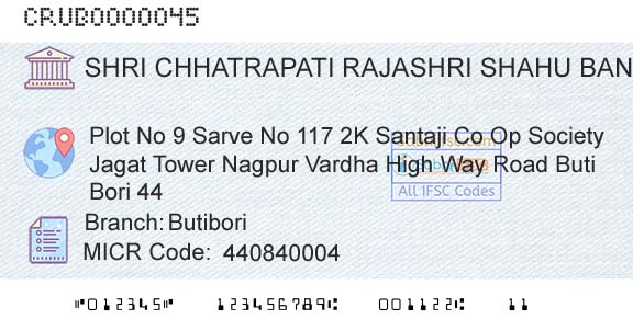 Shri Chhatrapati Rajashri Shahu Urban Cooperative Bank Limited ButiboriBranch 