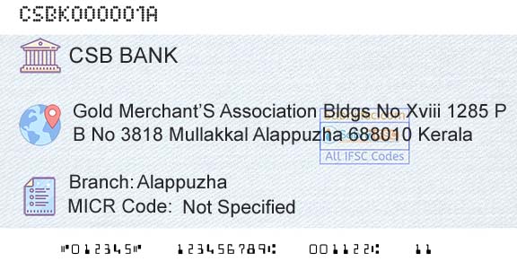 Csb Bank Limited AlappuzhaBranch 