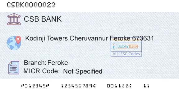 Csb Bank Limited FerokeBranch 