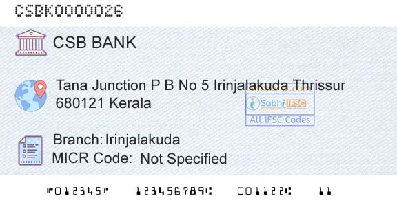 Csb Bank Limited IrinjalakudaBranch 
