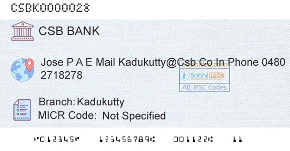 Csb Bank Limited KadukuttyBranch 