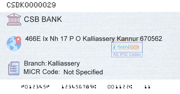 Csb Bank Limited KalliasseryBranch 