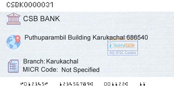 Csb Bank Limited KarukachalBranch 