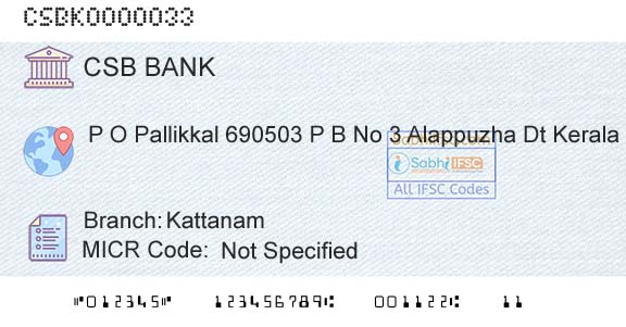 Csb Bank Limited KattanamBranch 