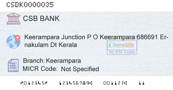 Csb Bank Limited KeeramparaBranch 