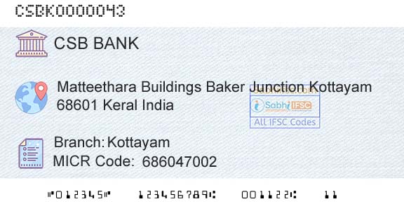 Csb Bank Limited KottayamBranch 