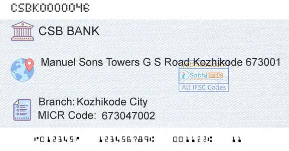 Csb Bank Limited Kozhikode CityBranch 