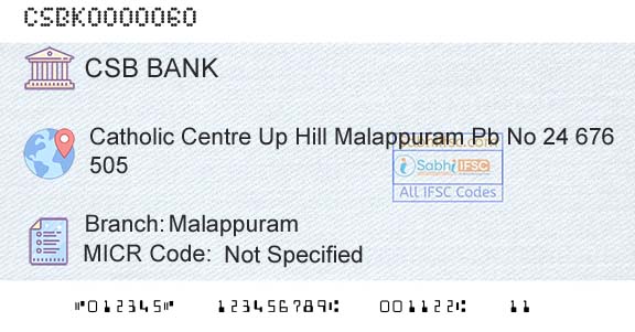 Csb Bank Limited MalappuramBranch 