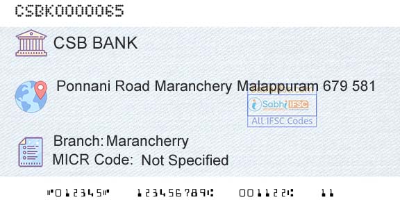 Csb Bank Limited MarancherryBranch 