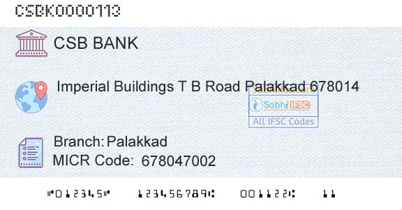 Csb Bank Limited PalakkadBranch 
