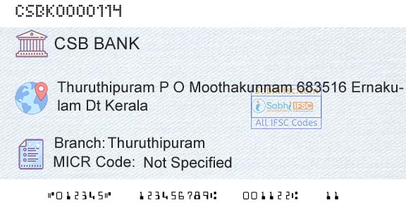Csb Bank Limited ThuruthipuramBranch 