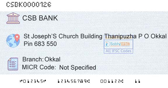 Csb Bank Limited OkkalBranch 